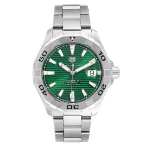 Tag Heuer Men’s Automatic Swiss Made Silver Stainless Steel Green Dial 43mm Watch WAY2015.BA0927
