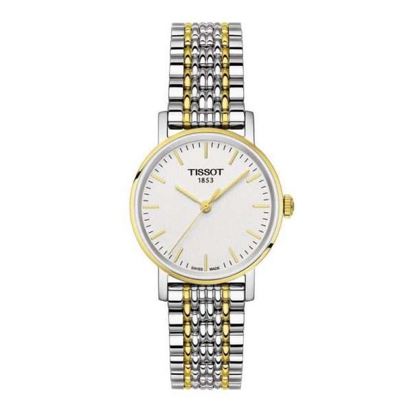 Tissot Women’s Quartz Swiss Made Two tone Stainless Steel Silver Dial 30mm Watch T109.210.22.031.00 UAE DUBAI AJMAN SHARJAH ABU DHABI RAS AL KHAIMA UMM UL QUWAIN ALAIN FUJAIRAH