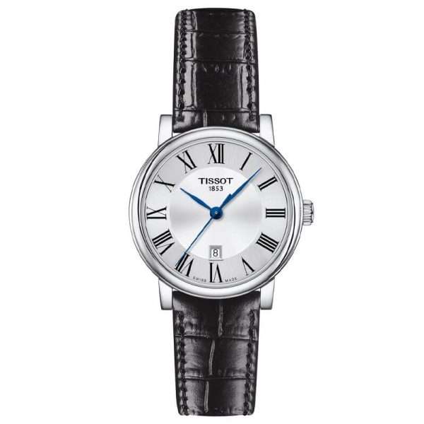 Tissot Women’s Quartz Swiss Made Black Leather Strap Silver Dial 30mm Watch T122.210.16.033.00 UAE DUBAI AJMAN SHARJAH ABU DHABI RAS AL KHAIMA UMM UL QUWAIN ALAIN FUJAIRAH