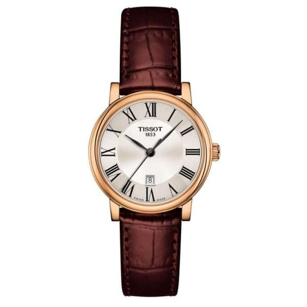 Tissot Women’s Quartz Swiss Made Brown Leather Strap Silver Dial 30mm Watch T122.210.36.033.00 UAE DUBAI AJMAN SHARJAH ABU DHABI RAS AL KHAIMA UMM UL QUWAIN ALAIN FUJAIRAH