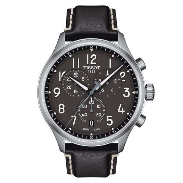 TISSOT Men’s Quartz Swiss Made Black Leather Strap Anthracite Dial 45mm Watch T116.617.16.062.00 UAE DUBAI AJMAN SHARJAH ABU DHABI RAS AL KHAIMA UMM UL QUWAIN ALAIN FUJAIRAH