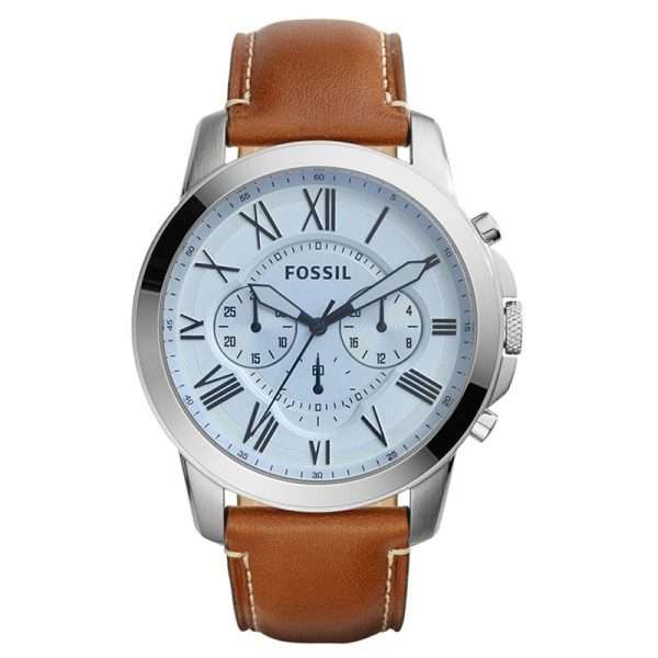 Fossil Men’s Quartz Leather Strap Silver Dial 44mm Watch FS5184 UAE DUBAI AJMAN SHARJAH ABU DHABI RAS AL KHAIMA UMM UL QUWAIN ALAIN FUJAIRAH