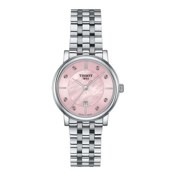 Tissot Women’s Quartz Swiss Made Silver Stainless Steel Pink Dial 30mm Watch T122.210.11.159.00 UAE DUBAI AJMAN SHARJAH ABU DHABI RAS AL KHAIMA UMM UL QUWAIN ALAIN FUJAIRAH