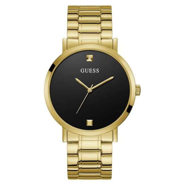 Guess Men’s Quartz Gold Stainless Steel Black Dial 44mm Watch W1315G2 UAE DUBAI AJMAN SHARJAH ABU DHABI RAS AL KHAIMA UMM UL QUWAIN ALAIN FUJAIRAH