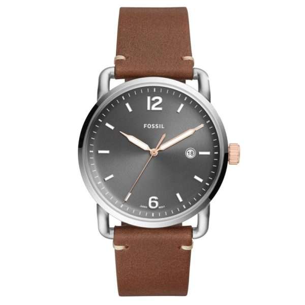 Fossil Men’s Quartz Leather Strap Grey Dial 42mm Watch FS5417 UAE DUBAI AJMAN SHARJAH ABU DHABI RAS AL KHAIMA UMM UL QUWAIN ALAIN FUJAIRAH