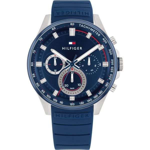 Tommy Hilfiger Men’s Quartz Blue Silicone Strap Blue Dial 45mm Watch 1791970 UAE DUBAI AJMAN SHARJAH ABU DHABI RAS AL KHAIMA UMM UL QUWAIN ALAIN FUJAIRAH