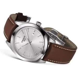 TISSOT Men’s Swiss Made Quartz Brown Leather Strap Silver Dial 40mm Watch T127.410.16.031.00 UAE DUBAI AJMAN SHARJAH ABU DHABI RAS AL KHAIMA UMM UL QUWAIN ALAIN FUJAIRAH
