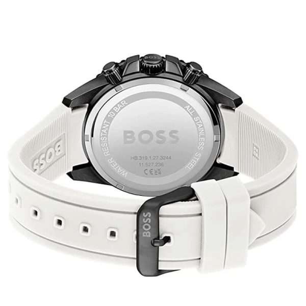 Hugo Boss Men’s Quartz White Silicone Strap Black Dial 45mm Watch 1513966 UAE DUBAI AJMAN SHARJAH ABU DHABI RAS AL KHAIMA UMM UL QUWAIN ALAIN FUJAIRAH