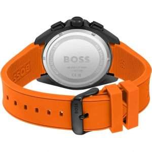 Hugo Boss Men’s Quartz Orange Silicone Strap Black Dial 44mm Watch 1513957 UAE DUBAI AJMAN SHARJAH ABU DHABI RAS AL KHAIMA UMM UL QUWAIN ALAIN FUJAIRAH