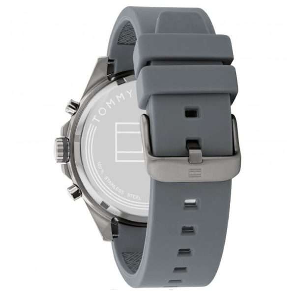 Tommy Hilfiger Men’s Quartz Grey Silicone Strap White Dial 45mm Watch 1791972 UAE DUBAI AJMAN SHARJAH ABU DHABI RAS AL KHAIMA UMM UL QUWAIN ALAIN FUJAIRAH