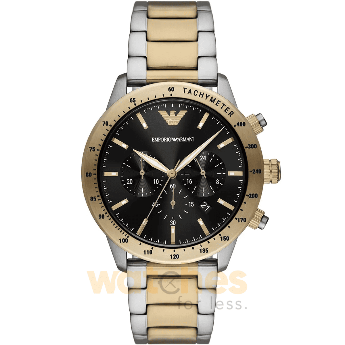 Emporio Armani Men’s Quartz Two-tone Stainless Steel Black Dial 43mm Watch AR11521 UAE DUBAI AJMAN SHARJAH ABU DHABI RAS AL KHAIMA UMM UL QUWAIN ALAIN FUJAIRAH