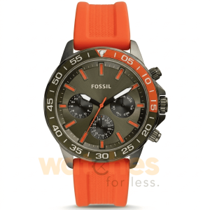 Fossil Men’s Quartz Orange Silicone Strap Orange Dial 45mm Watch BQ2500 UAE DUBAI AJMAN SHARJAH ABU DHABI RAS AL KHAIMA UMM UL QUWAIN ALAIN FUJAIRAH