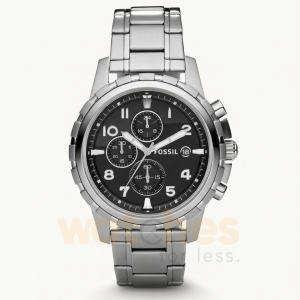 Fossil Men’s Quartz Stainless Steel Black Dial 45mm Watch FS4542