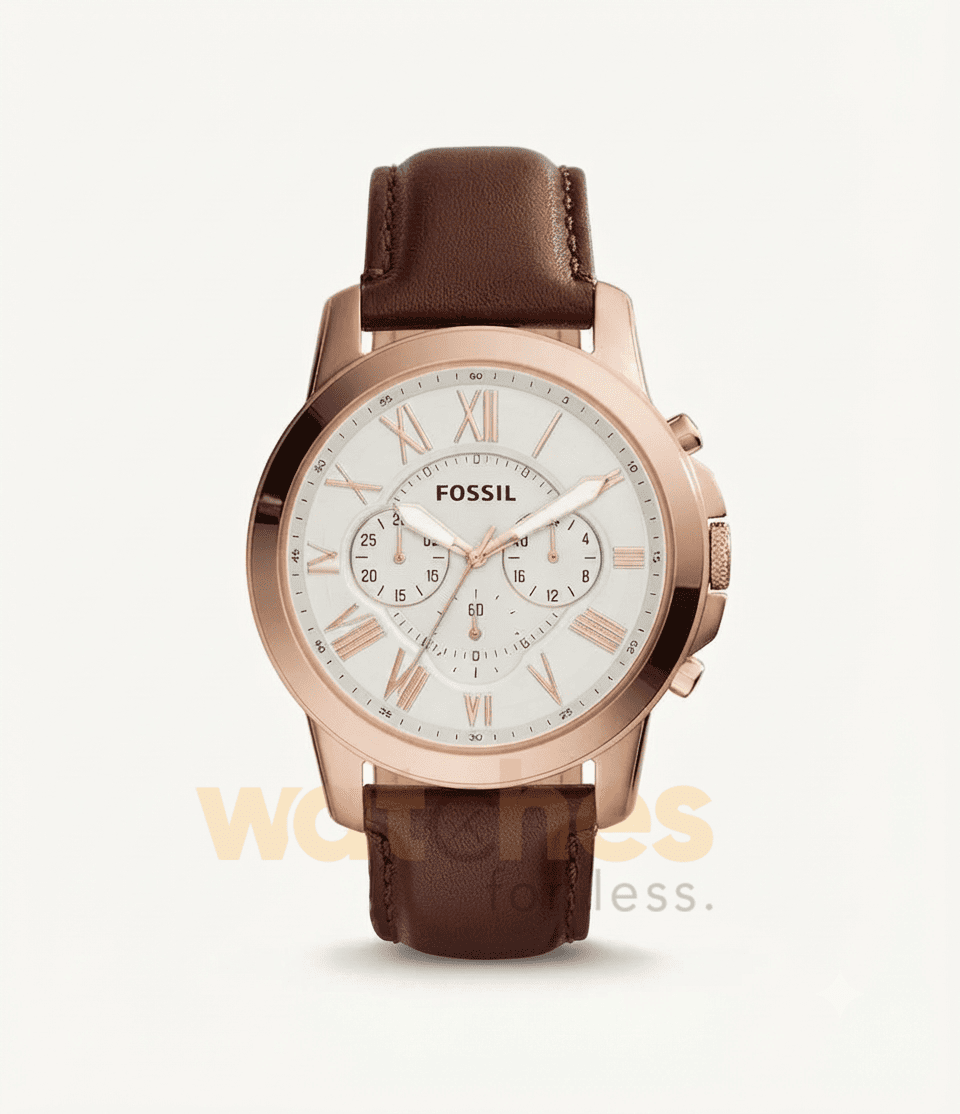 Fossil Men’s Quartz Leather Strap White Dial 44mm Watch FS4991 UAE DUBAI AJMAN SHARJAH ABU DHABI RAS AL KHAIMA UMM UL QUWAIN ALAIN FUJAIRAH
