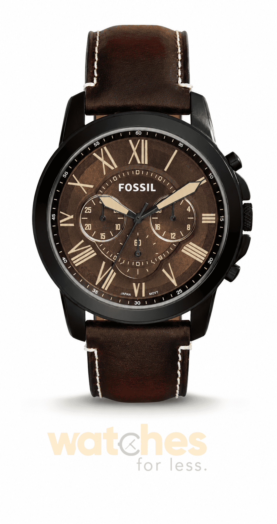 Fossil Men’s Quartz Leather Strap Brown Dial 44mm Watch FS5088