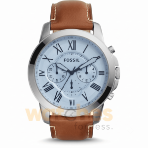 Fossil Men’s Quartz Leather Strap Silver Dial 44mm Watch FS5184 UAE DUBAI AJMAN SHARJAH ABU DHABI RAS AL KHAIMA UMM UL QUWAIN ALAIN FUJAIRAH