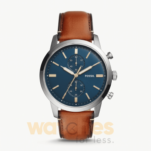 Fossil Men’s Quartz Leather Strap Blue Dial 44mm Watch FS5279