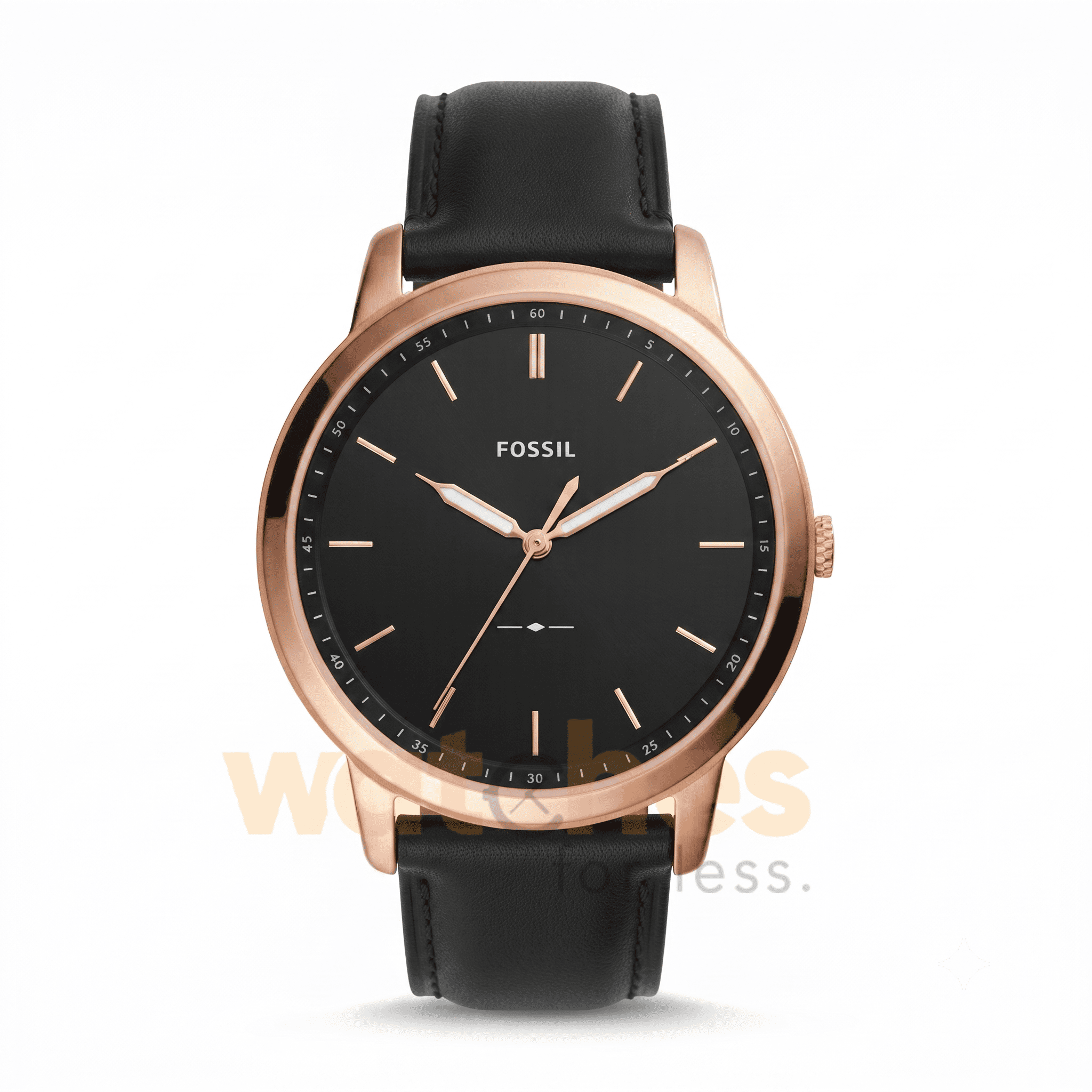 Fossil Men’s Quartz Black Leather Strap Black Dial 44mm Watch FS5376