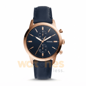 Fossil Men’s Quartz Blue Leather Strap Blue Dial 44mm Watch FS5436