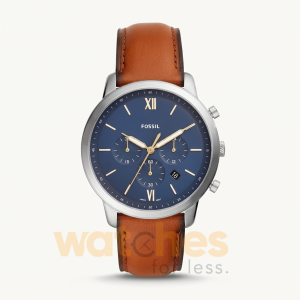 Fossil Men’s Quartz Leather Strap Blue Dial 44mm Watch FS5453