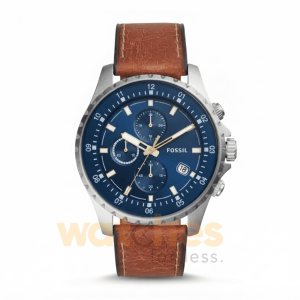 Fossil Men’s Quartz Brown Leather Strap Blue Dial 48mm Watch FS5675 UAE DUBAI AJMAN SHARJAH ABU DHABI RAS AL KHAIMA UMM UL QUWAIN ALAIN FUJAIRAH