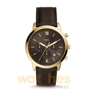 Fossil Men’s Quartz Leather Strap Black Dial 44mm Watch FS5763