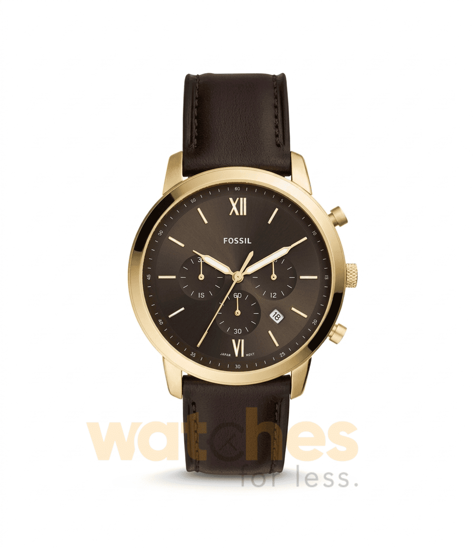 Fossil Men’s Quartz Leather Strap Black Dial 44mm Watch FS5763