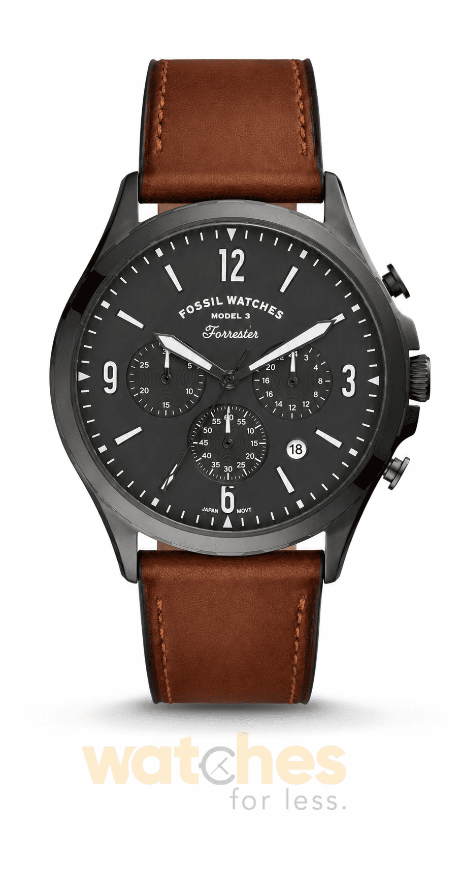 Fossil Men’s Quartz Leather Strap Gray Dial 46mm Watch FS5815
