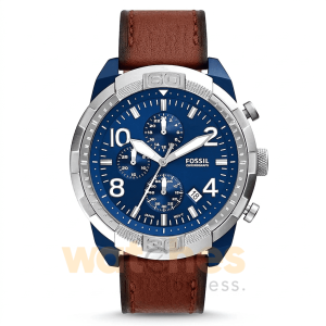 Fossil Men’s Quartz Brown Leather Strap Blue Dial 50mm Watch FS5829 UAE DUBAI AJMAN SHARJAH ABU DHABI RAS AL KHAIMA UMM UL QUWAIN ALAIN FUJAIRAH