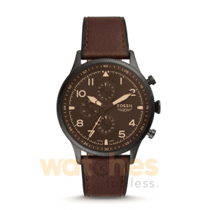 Fossil Men’s Quartz Brown Leather Strap Black Dial 44mm Watch FS5833 UAE DUBAI AJMAN SHARJAH ABU DHABI RAS AL KHAIMA UMM UL QUWAIN ALAIN FUJAIRAH
