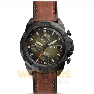 Fossil Men’s Quartz Brown Leather Strap Green Dial 44mm Watch FS5856 (Shelf Leftover)