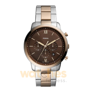 Fossil Men’s Quartz Two-tone Stainless Steel Brown Dial 44mm Watch FS5869 UAE DUBAI AJMAN SHARJAH ABU DHABI RAS AL KHAIMA UMM UL QUWAIN ALAIN FUJAIRAH