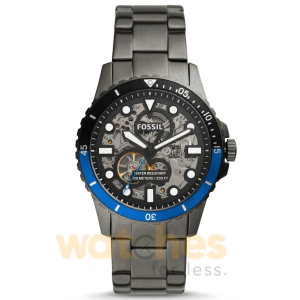 Fossil Men’s Automatic Grey Stainless Steel Black Skeleton Dial 42mm Watch ME3201