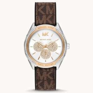 Michael Kors Women’s Quartz Brown Silicone & Leather Strap Silver Dial 40mm Watch MK7205 UAE DUBAI AJMAN SHARJAH ABU DHABI RAS AL KHAIMA UMM UL QUWAIN ALAIN FUJAIRAH