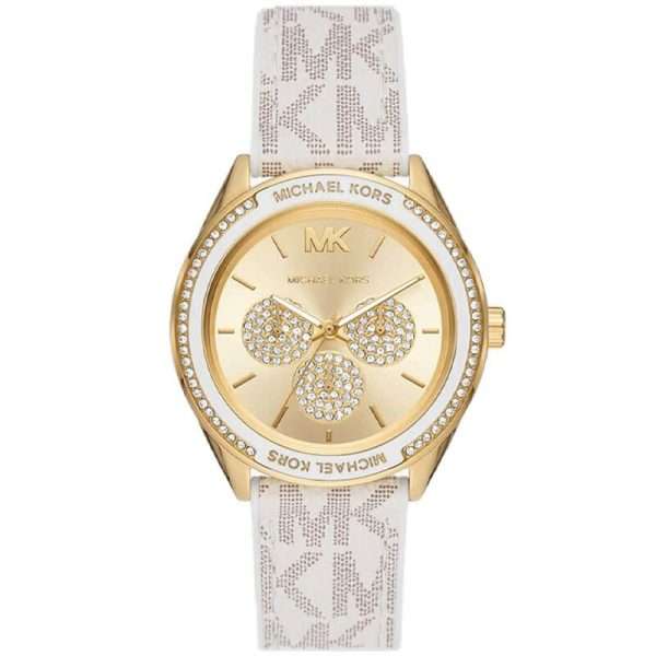 Michael Kors Women’s Quartz Beige Silicone & Leather Strap Gold Dial 40mm Watch MK7204 UAE DUBAI AJMAN SHARJAH ABU DHABI RAS AL KHAIMA UMM UL QUWAIN ALAIN FUJAIRAH