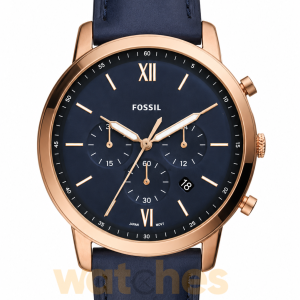 Fossil Men’s Quartz Leather Strap Blue Dial 44mm Watch FS5454