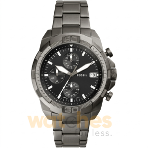 Fossil Men’s Quartz Grey Stainless Steel Black Dial 44mm Watch FS5852 (Shelf Leftover)