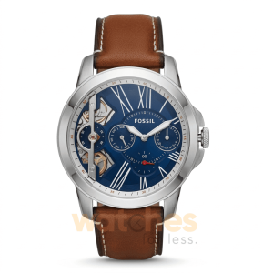 Fossil Men’s Mechanical Brown Leather Strap Blue Dial 44mm Watch ME1161 UAE DUBAI AJMAN SHARJAH ABU DHABI RAS AL KHAIMA UMM UL QUWAIN ALAIN FUJAIRAH