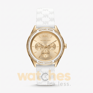 Michael Kors Women’s Quartz White Silicone Strap Gold Dial 40mm Watch MK7267