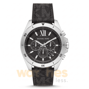 Michael Kors Men’s Quartz Black Silicone & Leather Strap Black Dial 45mm Watch MK8850