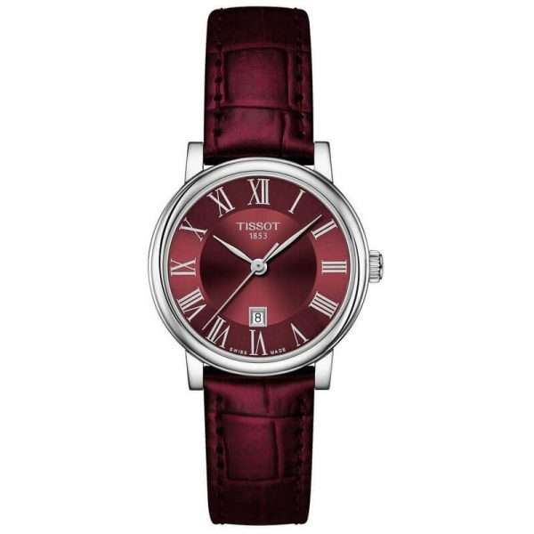 Tissot Women’s Quartz Swiss Made Burgundy Leather Strap Burgundy Dial 30mm Watch T122.210.16.373.00 UAE DUBAI AJMAN SHARJAH ABU DHABI RAS AL KHAIMA UMM UL QUWAIN ALAIN FUJAIRAH