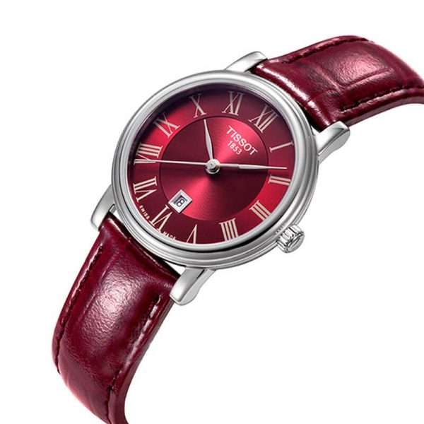 Tissot Women’s Quartz Swiss Made Burgundy Leather Strap Burgundy Dial 30mm Watch T122.210.16.373.00 UAE DUBAI AJMAN SHARJAH ABU DHABI RAS AL KHAIMA UMM UL QUWAIN ALAIN FUJAIRAH