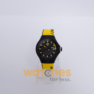 Ferrari Men’s Quartz Yellow Silicone Strap Black Dial 44mm Watch 0830126 UAE DUBAI AJMAN SHARJAH ABU DHABI RAS AL KHAIMA UMM UL QUWAIN ALAIN FUJAIRAH