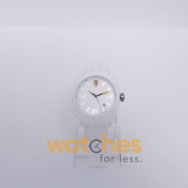 Ferrari Men’s Quartz White Silicone Strap White Dial 46mm Watch 830113 UAE DUBAI AJMAN SHARJAH ABU DHABI RAS AL KHAIMA UMM UL QUWAIN ALAIN FUJAIRAH