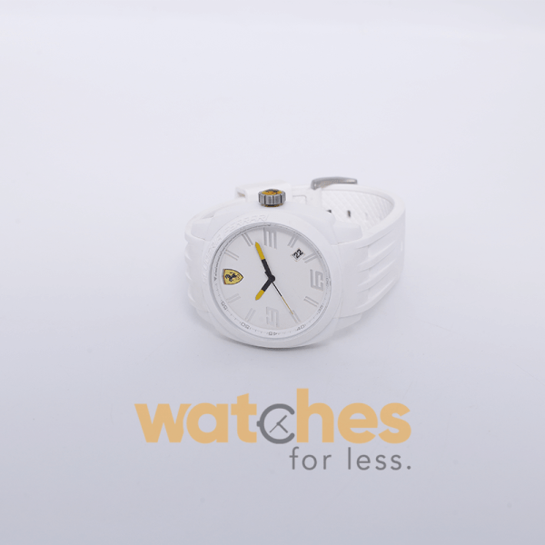 Ferrari Men’s Quartz White Silicone Strap White Dial 46mm Watch 830113 UAE DUBAI AJMAN SHARJAH ABU DHABI RAS AL KHAIMA UMM UL QUWAIN ALAIN FUJAIRAH