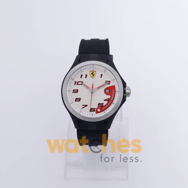 Ferrari Men’s Quartz Black Silicone Strap White Dial 42mm Watch 830013 UAE DUBAI AJMAN SHARJAH ABU DHABI RAS AL KHAIMA UMM UL QUWAIN ALAIN FUJAIRAH