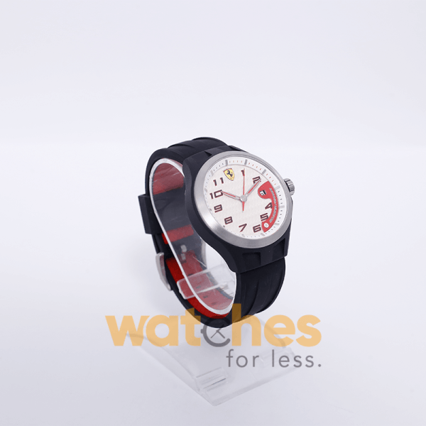 Ferrari Men’s Quartz Black Silicone Strap White Dial 42mm Watch 830013 UAE DUBAI AJMAN SHARJAH ABU DHABI RAS AL KHAIMA UMM UL QUWAIN ALAIN FUJAIRAH