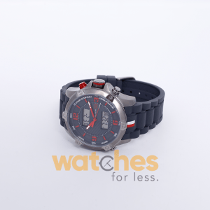 Tommy Hilfiger Men’s Analog Digital Grey Silicone Strap Grey Dial 45mm Watch 1790783