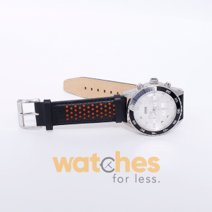 Hugo Boss Men’s Quartz Black Leather Strap Silver White Dial 44mm Watch 1512805