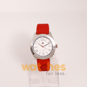 Tommy Hilfiger Women’s Quartz Red Silicone Strap White Dial 40mm Watch 1781256